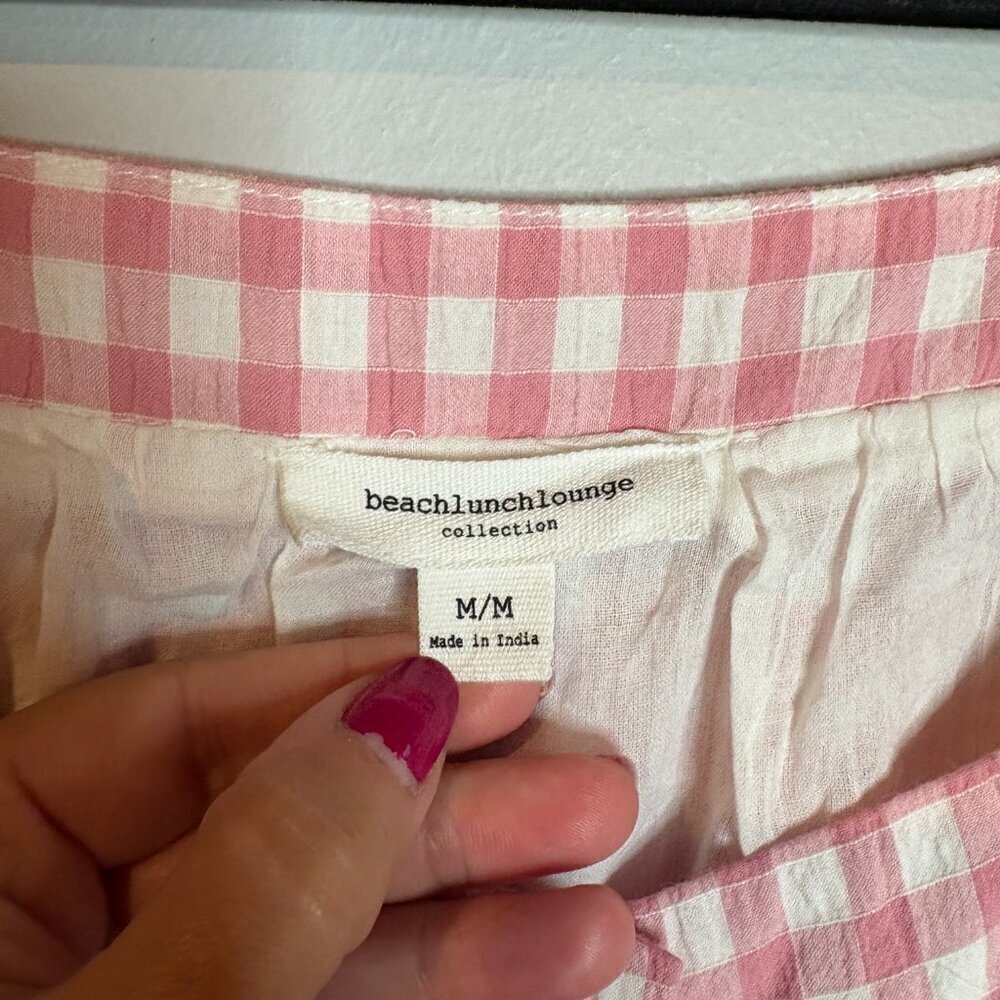 Beach Lunch Lounge Marcela gingham dress in Dusty Pink - Picture 4 of 6